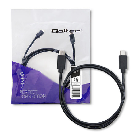 Qoltec Kabel USB 2.0 typ C męski | USB 2.0 typ C męski | 0.5m | Czarny (1)