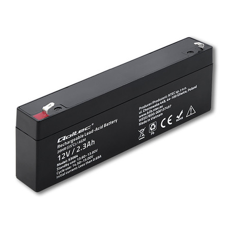 Qoltec Akumulator AGM | 12V | 2.3Ah | max. 34.5A (1)