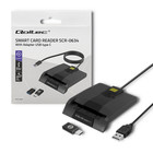 Qoltec Inteligentny czytnik chipowych kart ID SCR-0634 | USB 2.0 + Adapter USB-C (1)