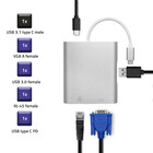 Qoltec Hub Adapter USB-C 3.1 4w1 | USB 3.0 | VGA | RJ45 | USB-C PD 92W (3)