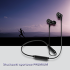 Qoltec Słuchawki sportowe PREMIUM bezprzewodowe magnetyczne dokanałowe | BT | mikrofon | long life |Czarne (2)