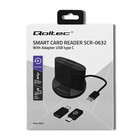 Qoltec Inteligentny czytnik chipowych kart ID SCR-0632 | USB 2.0 + Adapter USB-C (2)