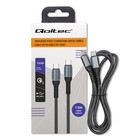 Qoltec Kabel USB 2.0 typ C |  USB 2.0 typ C 100W | QC 3.0 |  PD | 1.5m | Czarny (1)