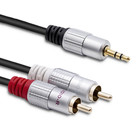 Qoltec Kabel 2x RCA / Mini Jack 3.5mm| 1m | Czarny (1)