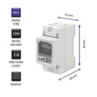 Qoltec Jednofazowy elektroniczny licznik | miernik zużycia energii na szynę DIN | 230V | LCD | 2P (3)