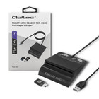 Qoltec Inteligentny czytnik chipowych kart ID SCR-0636 | USB 2.0 + Adapter USB-C (1)