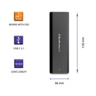 Qoltec Obudowa | kieszeń do dysków  M.2 SATA SSD | NGFF | USB typ C (3)